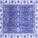 Square Machine Washable Oriental Blue Traditional Rug, wshabs3103blu