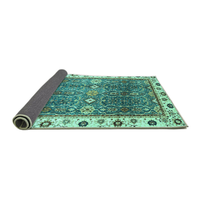 Sideview of Oriental Turquoise Traditional Rug, abs3103turq
