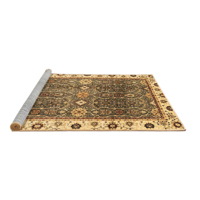 Sideview of Machine Washable Oriental Brown Traditional Rug, wshabs3103brn