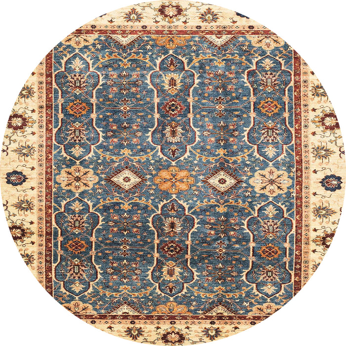 Round Machine Washable Abstract Coffee Brown Rug, wshabs3103