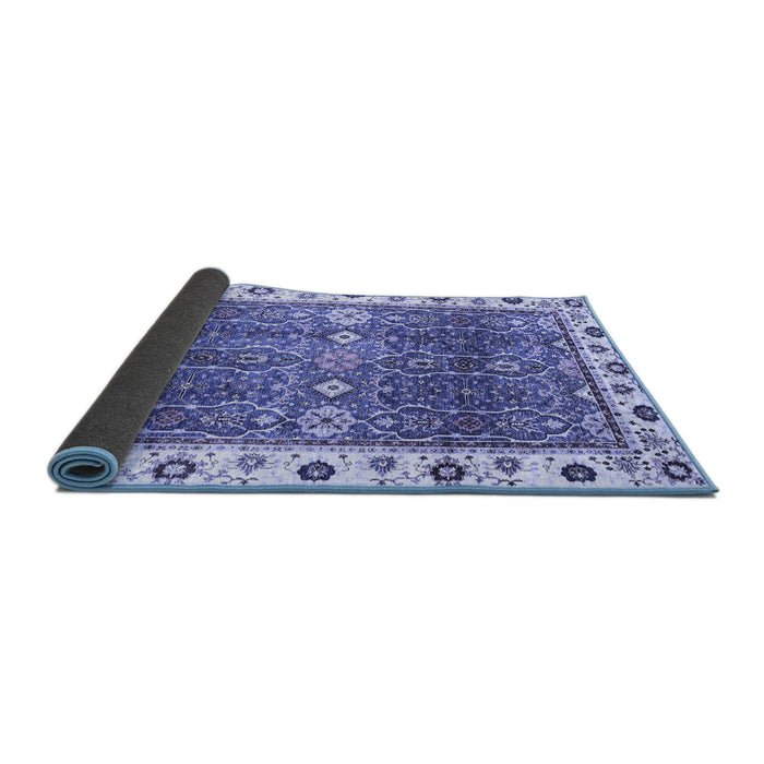 Sideview of Oriental Blue Traditional Rug, abs3103blu