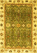 Machine Washable Oriental Yellow Traditional Rug, wshabs3103yw