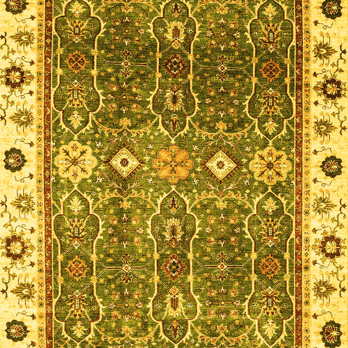 Machine Washable Oriental Yellow Traditional Rug, wshabs3103yw