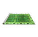 Sideview of Machine Washable Oriental Green Traditional Area Rugs, wshabs3103grn