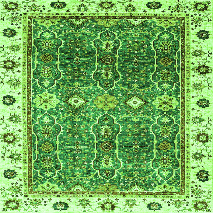 Square Oriental Green Traditional Rug, abs3103grn