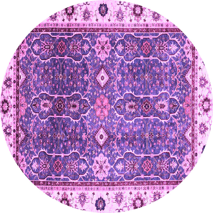 Round Oriental Purple Traditional Rug, abs3103pur