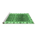 Sideview of Machine Washable Oriental Emerald Green Traditional Area Rugs, wshabs3103emgrn