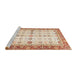 Sideview of Machine Washable Abstract Red Rug, wshabs3104