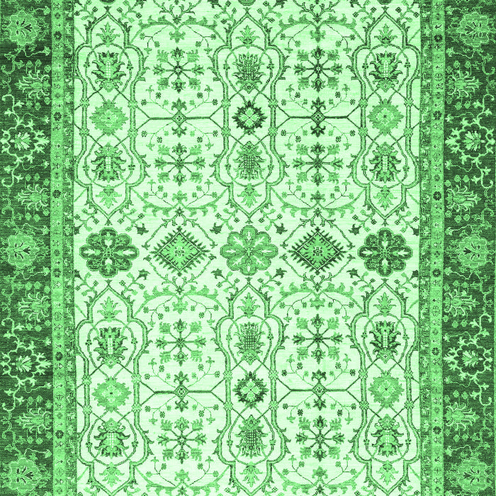 Machine Washable Oriental Emerald Green Traditional Area Rugs, wshabs3104emgrn
