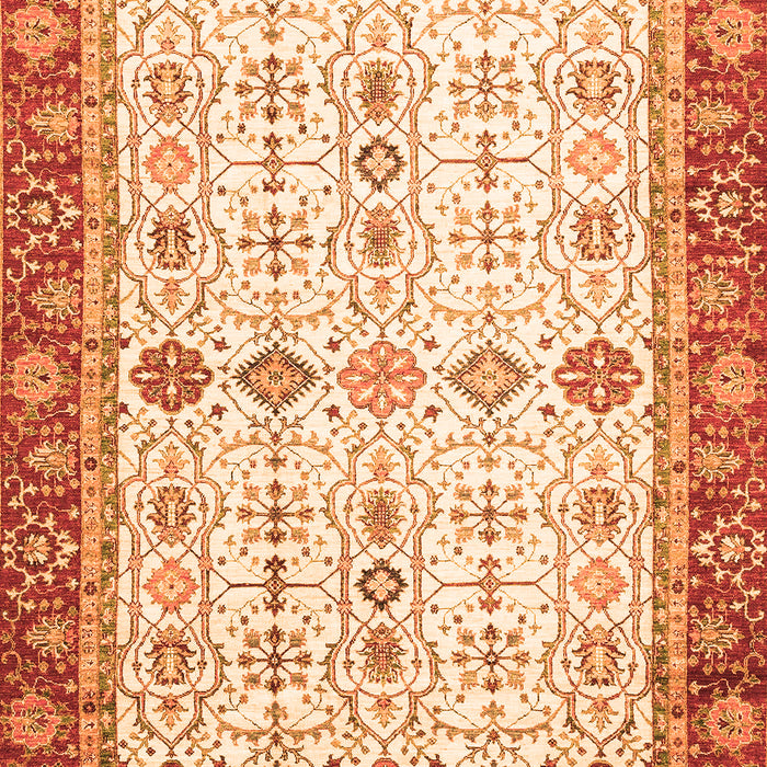 Machine Washable Oriental Orange Traditional Area Rugs, wshabs3104org