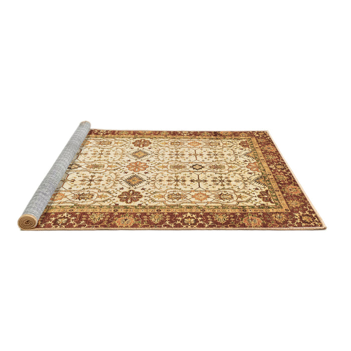 Sideview of Machine Washable Oriental Brown Traditional Rug, wshabs3104brn