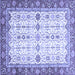 Square Machine Washable Oriental Blue Traditional Rug, wshabs3104blu