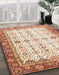 Abstract Red Oriental Rug in Family Room, abs3104