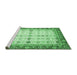 Sideview of Machine Washable Oriental Emerald Green Traditional Area Rugs, wshabs3104emgrn