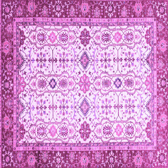Square Machine Washable Oriental Purple Traditional Area Rugs, wshabs3104pur