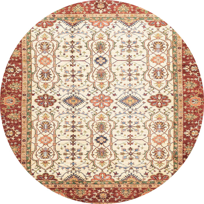Round Abstract Red Oriental Rug, abs3104