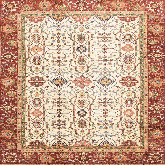 Square Abstract Red Oriental Rug, abs3104