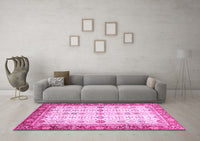 Machine Washable Oriental Pink Traditional Rug, wshabs3104pnk