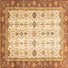 Square Oriental Brown Traditional Rug, abs3104brn