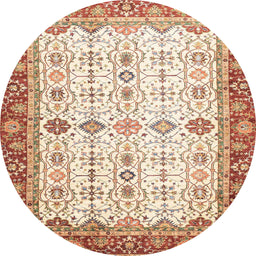 Round Machine Washable Abstract Red Rug, wshabs3104