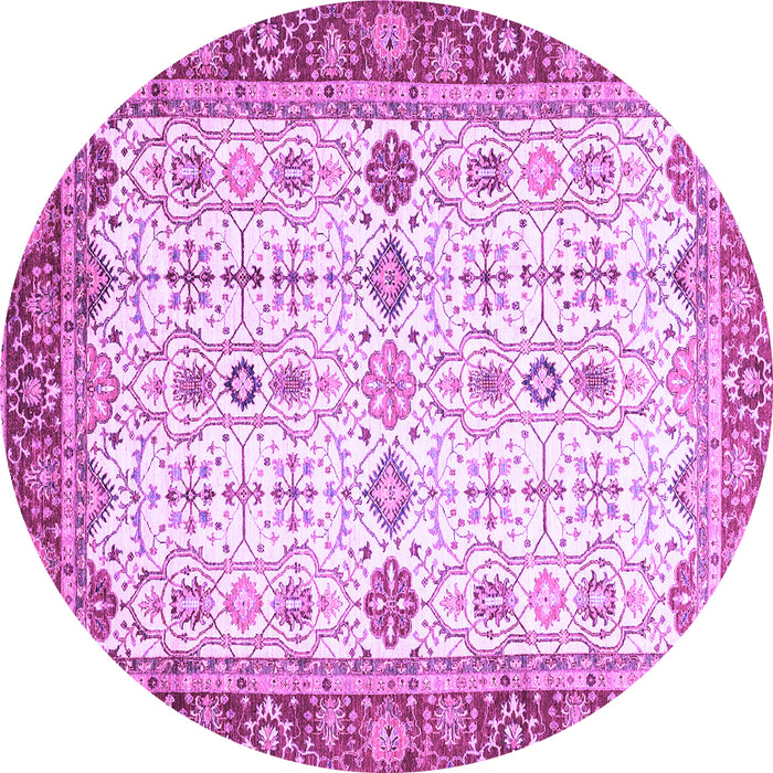 Round Oriental Purple Traditional Rug, abs3104pur