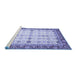 Sideview of Machine Washable Oriental Blue Traditional Rug, wshabs3104blu