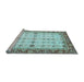 Sideview of Machine Washable Oriental Light Blue Traditional Rug, wshabs3104lblu