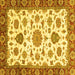 Square Machine Washable Oriental Yellow Traditional Rug, wshabs3105yw