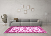 Machine Washable Oriental Pink Traditional Rug, wshabs3105pnk