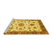 Sideview of Machine Washable Oriental Yellow Traditional Rug, wshabs3105yw