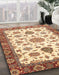 Machine Washable Abstract Brown Gold Rug in a Family Room, wshabs3105