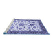 Sideview of Machine Washable Oriental Blue Traditional Rug, wshabs3105blu