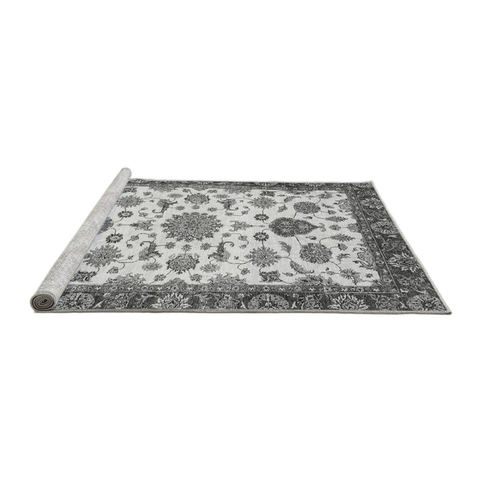 Sideview of Machine Washable Oriental Gray Traditional Rug, wshabs3105gry