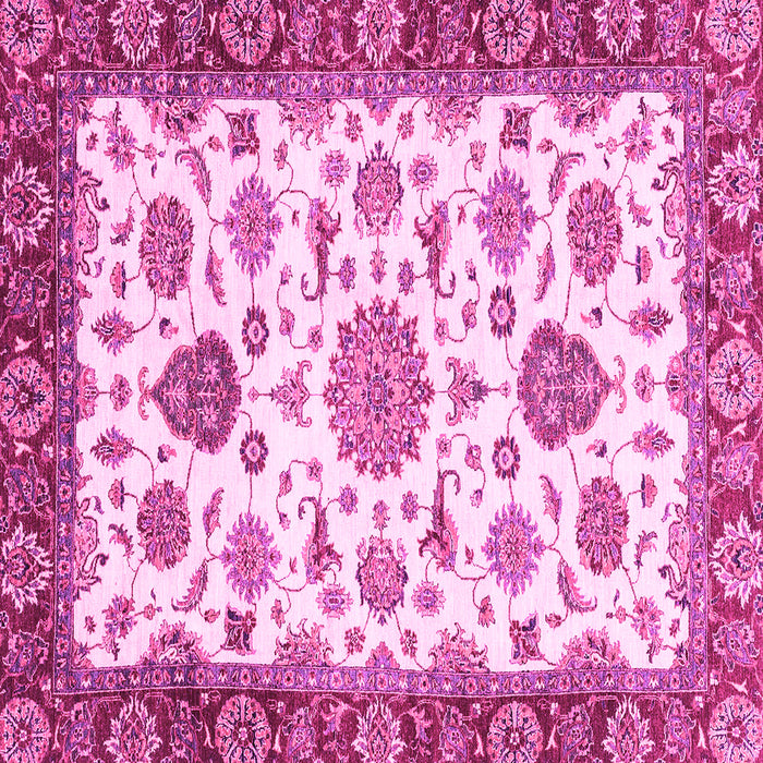 Square Machine Washable Oriental Pink Traditional Rug, wshabs3105pnk