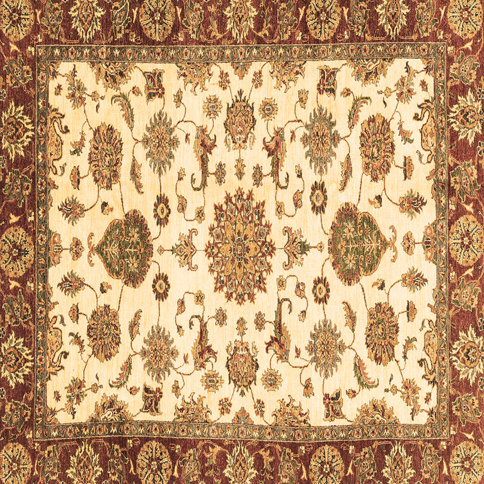 Square Machine Washable Oriental Brown Traditional Rug, wshabs3105brn