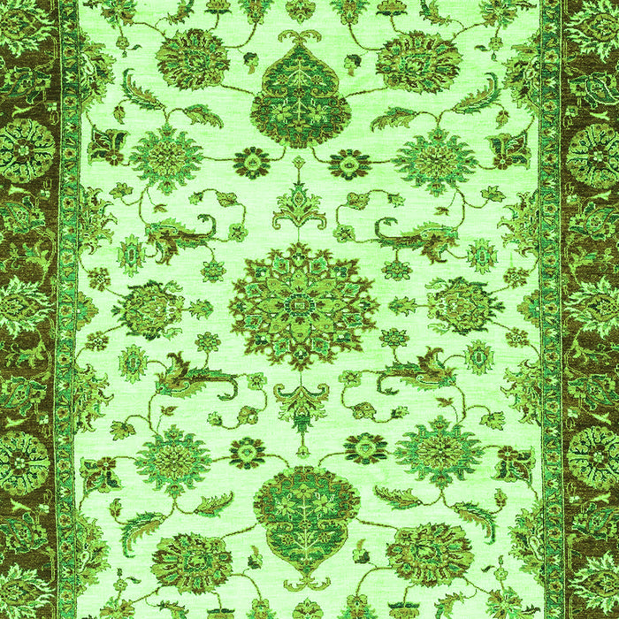 Machine Washable Oriental Green Traditional Area Rugs, wshabs3105grn