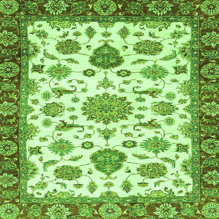 Square Machine Washable Oriental Green Traditional Area Rugs, wshabs3105grn