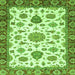 Square Machine Washable Oriental Green Traditional Area Rugs, wshabs3105grn