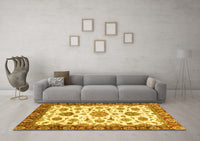 Machine Washable Oriental Yellow Traditional Rug, wshabs3105yw