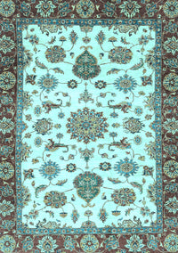 Oriental Light Blue Traditional Rug, abs3105lblu