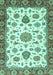 Machine Washable Oriental Turquoise Traditional Area Rugs, wshabs3105turq