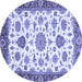 Round Oriental Blue Traditional Rug, abs3105blu