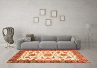 Machine Washable Oriental Orange Traditional Rug, wshabs3105org