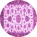 Round Oriental Purple Traditional Rug, abs3105pur