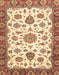 Machine Washable Abstract Brown Gold Rug, wshabs3105