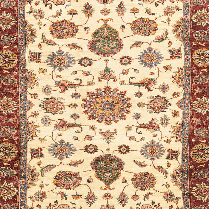 Machine Washable Abstract Brown Gold Rug, wshabs3105