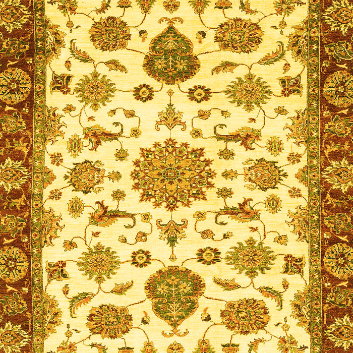 Machine Washable Oriental Yellow Traditional Rug, wshabs3105yw