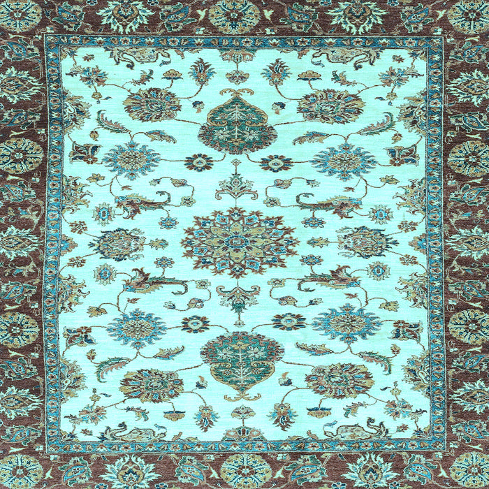 Square Oriental Light Blue Traditional Rug, abs3105lblu