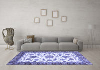 Machine Washable Oriental Blue Traditional Rug, wshabs3105blu