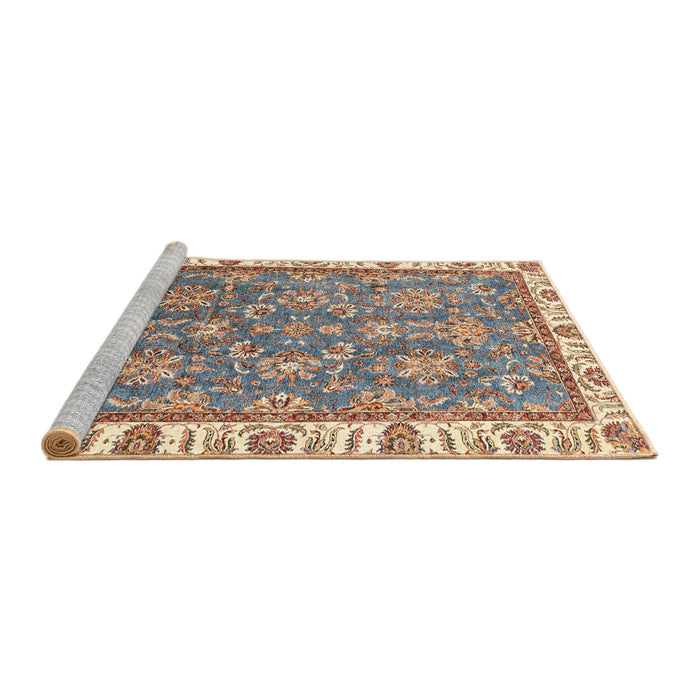 Sideview of Machine Washable Abstract Tan Brown Rug, wshabs3106